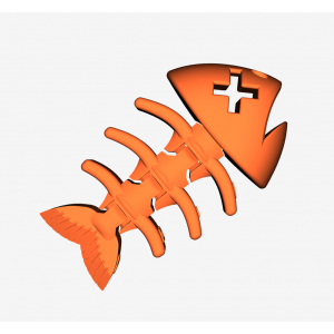 Flexi Fish Bone keychain 