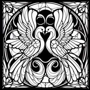 Wall art, coaster: Love birds (two colours)