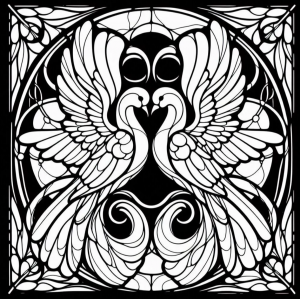 Wall art, coaster: Love birds (two colours)