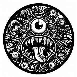 Wall art, coaster: Monster 9 (three colours)