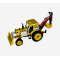 Yellow Soviet Era Tractor With Backhoe